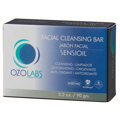 OZOLABS | facial cleansing bar with certified organic ozonated oils | Deep Cleansing & Hydrating face soap | Gentle for sensitive skin | vegan fragrance free | daily cleanse routine | 3.2 oz
