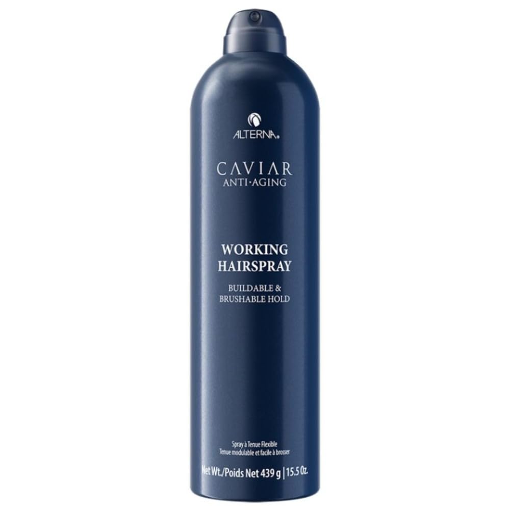 Alterna Caviar Anti-Aging Professional Styling Working Hair Spray | Ultra-dry, Brushable | Helps Control Frizz & Adds Shine | Sulfate Free | Nutmeg