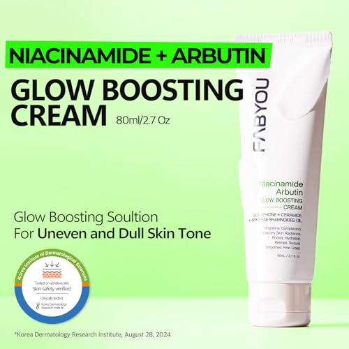 Niacinamide Arbutin Glow Boosting Cream 2.71 fl oz - Korean Skin Care for Long-Lasting Hydration & Smooth, Even Skin Tone with 10% Niacinamide & Arbutin, Deep Moisture Cream for Face