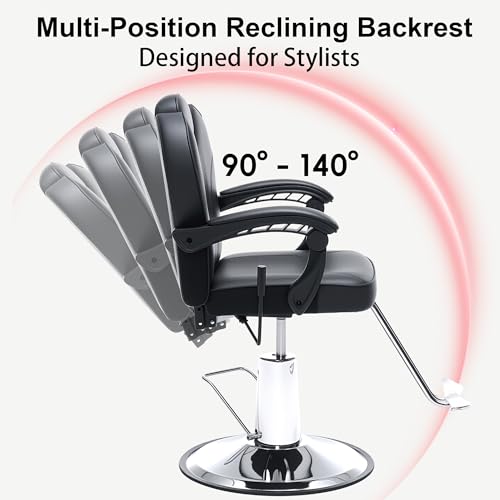 Barber Chair Heavy Duty Hydraulic Pump Salon Chair Black