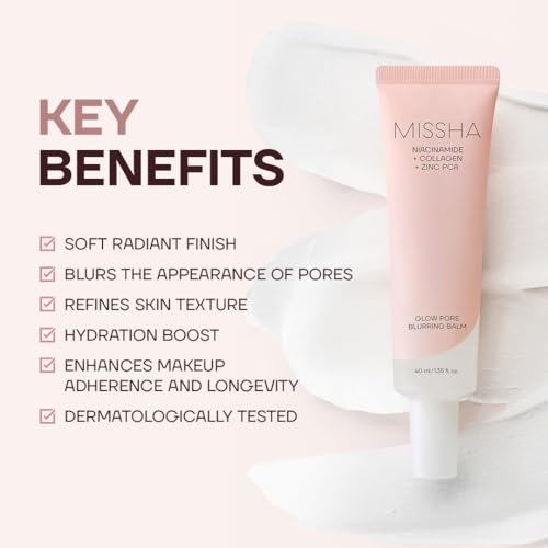 MISSHA Glow Pore Blurring Balm Primer - Hydrating Makeup Base 1.35 oz
