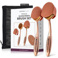 Mothercould Premium Sunscreen Brush Set ? Kids & Baby Sunblock Applicator with Metal Handles, Travel Bag, 2 Brushes, 2 Caps, & Cleaning Mat ? Rose Gold ? Mess-Free Sun Care (2 Pack) (Rose Gold)