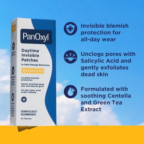 PanOxyl Salicylic Acid Acne Patches - Invisible Blemish Cover, 40 Count