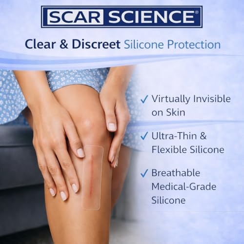 7¡± Medical Grade Reusable Silicone Scar Sheets for Surgical Scars & Stretch Marks ? Water-Resistant Breathable Silicone Scar Strips, 12-Pack (Approx. 90-Day Supply)