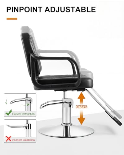 Artist Hand Hydraulic Barber Chair with 360 Swivel
