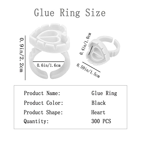 Blossom 300 PCS Heart Glue Cups for Lash Extension Supplies, Fan Fanning Eyelash Glue Holder, White