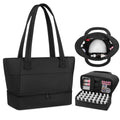 Black Nail Polish Organizer Bag Holds 32 Bottles Travel-Friendly Storage Case