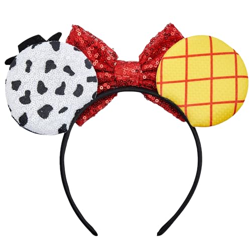 Toy01a Mouse Ear Headbands for Women & Girls Glitter Bow Party Accessories