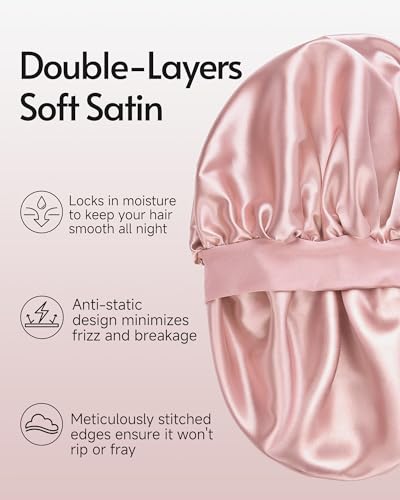Yanideer Satin Bonnet for Sleeping – Double Layer Hair Bonnets