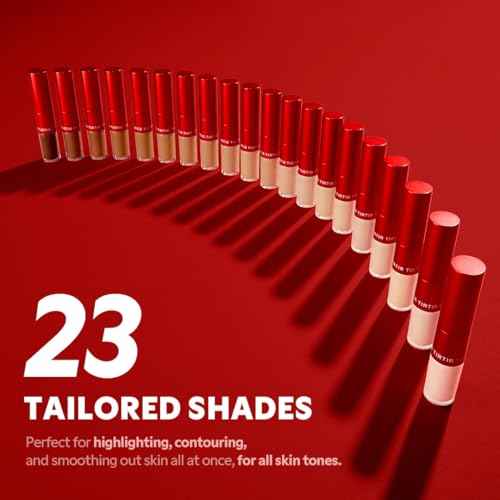 TIRTIR Glide&Hide Blurring Concealer - Creamy texture, Conceals dark circles and wrinkles, Dual formula (liquid tip & balm stick), Long-lasting wear, Korean Makeup, #4.5N, 0.28 Oz