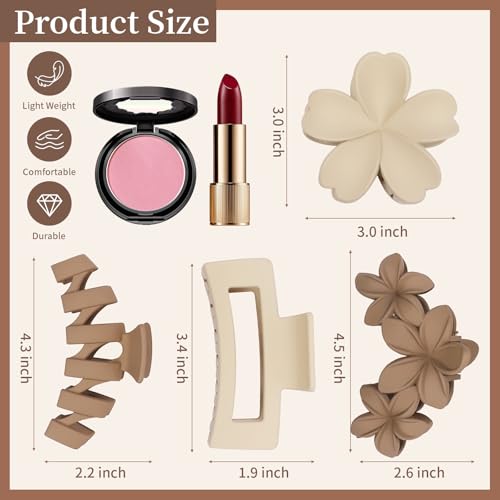 SMKSL 8 Pcs Flower Hair Clips Set for All Hair Types