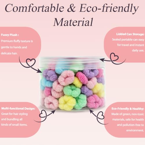 100 Soft Infant Hair Bands - Stretchy Ponytail Holders for Kids
