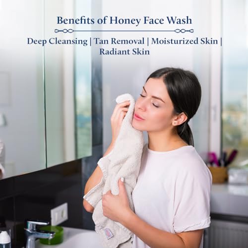 Blue Nectar Kumkumadi Face Oil for Radiant Skin with Natural Herbs (0.33 Fl Oz) & Honey Aloe Vera Detan Face Wash with Natural Vitamin E (3.38 Fl Oz)