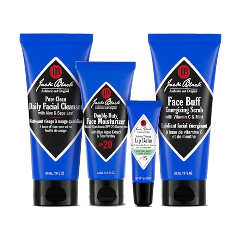 Jack Black Men's Skincare Kit – Cleanser, Moisturizer & Scrub Set