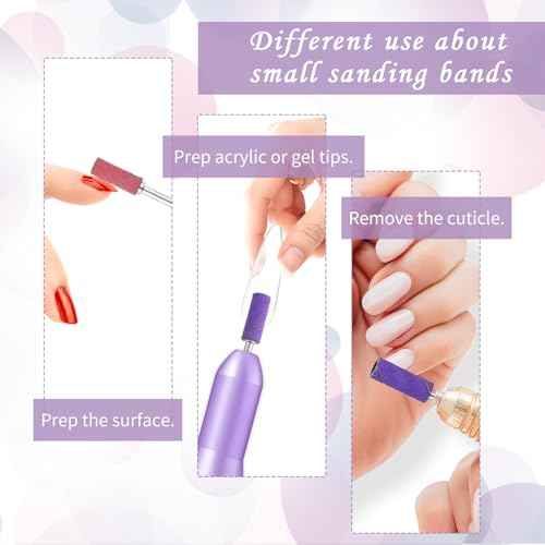 4Pcs Small Mandrel Nail Bit 3mm Mini Mandrel for Nail Sanding Bands,Stainless Steel Small Sanding Band Nail Drill Bit for Electric Drill File Machine Manicure Accessory