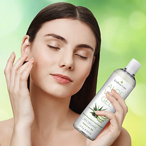 KinRose Care 12oz Pure Aloe Vera Gel - Sunburn & Skin Relief