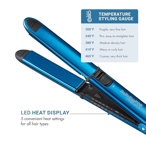 BaBylissPRO Nano Titanium Prima Flat Iron – 2-in-1 Straightener & Curling Iron