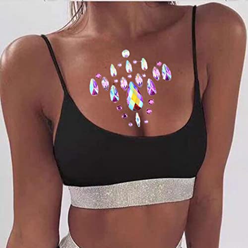 Mermaid Pink Face Gems Rhinestone Stickers for Rave & Festival