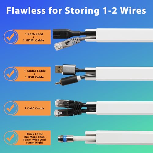 Wall Cable Hider Kit, 116in Paintable Cord Cover