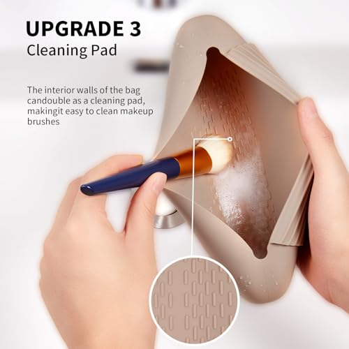 Silicone Makeup Brush Holder Travel Case with Magnetic Closure