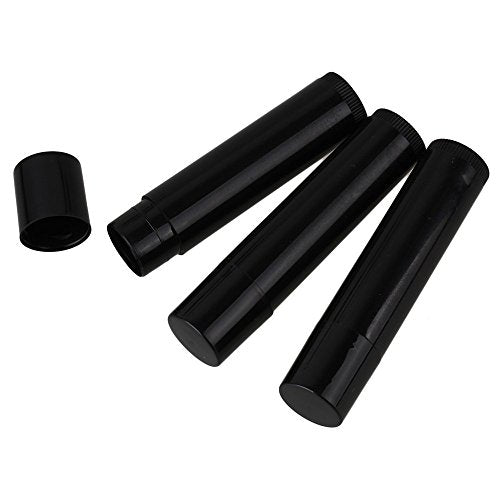 25Pcs 5ML Empty Plastic Lip Balm Tubes - Black Containers
