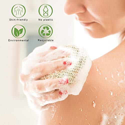 E-KNOW Soap Saver Pouch, Soap Bag Body Scrubber for Bar Soap or Soap Lift, Body Exfoliator Sponge for Bath or Shower, 4 Pack Soap Bag + 3 Piece Soap Lift Soap Saver Pads.