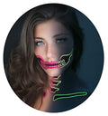 Neon Skull Face Temporary Tattoo - Glow in the Dark, Waterproof