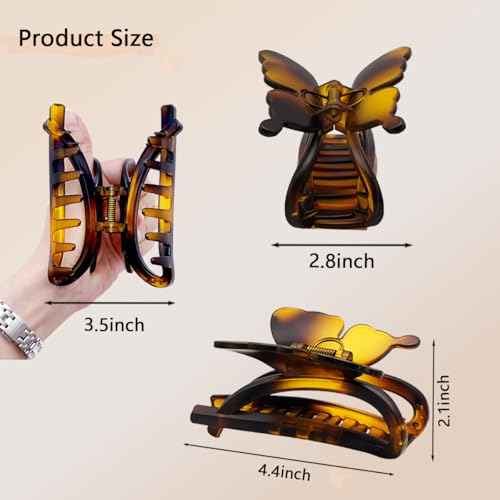 Butterfly Hair Clips,large butterfly hair clips 4.4 inch Nonslip Strong Hold Claw Clips for Women and Girls, large hair clips for thick hair Accessories for Women and Girls Gift£¨4PCS£©