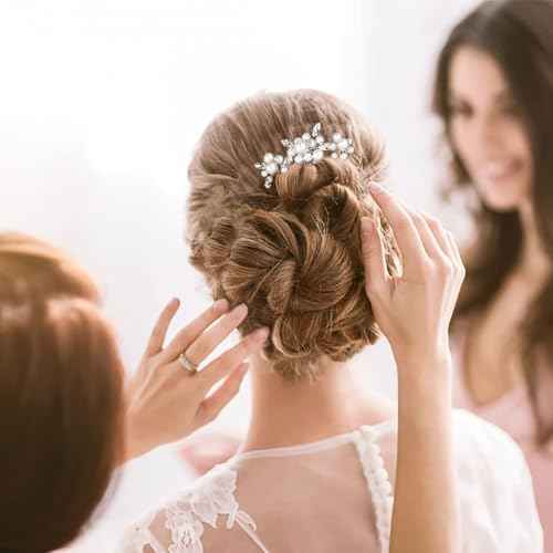 12 Pieces Wedding Hair Pins Bridal Headpiece Pearl Hair Styling Pins Silver Hairpieces Accessories for Brides Bridesmaids