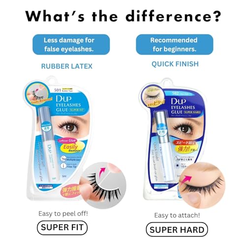 D-UP Clear Eyelash Glue for False Lashes, Flexible Elastic Adhesive, Transparent Finish with Comfortable Hold from Japan, 501