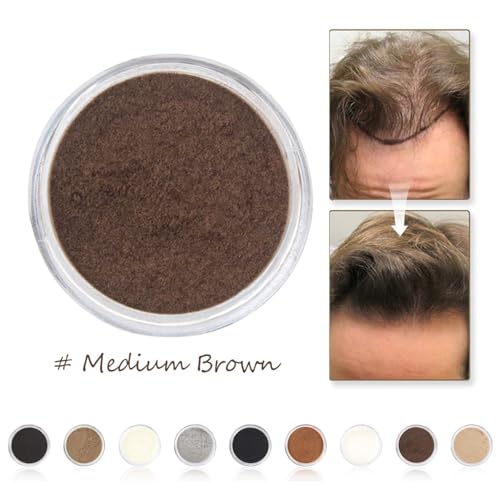 Hair Fibers for Thinning Hair - Natural Building Powder, Medium Brown