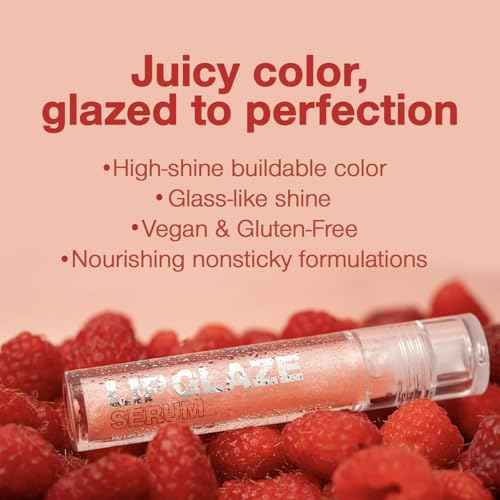 Palladio Lip Glaze Serum, Hydrating Lip Gloss with Peptides & Hyaluronic Acid for Plump, Smooth, and Nourished Lips ? Vegan, High-Shine, Non-Sticky Finish (Rose Sorbet)