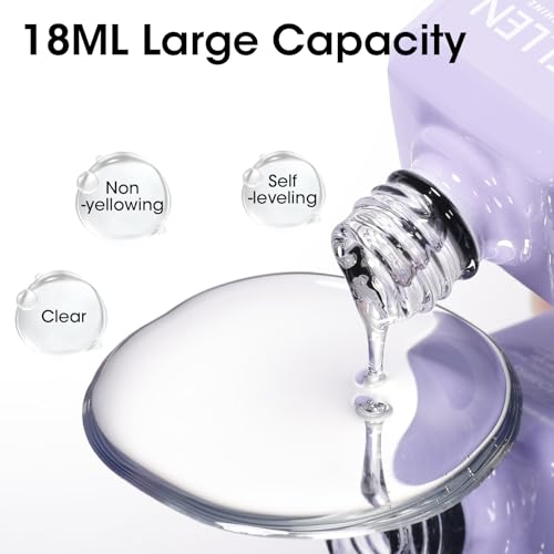 GELLEN 2pcs 18ml Blooming Gel for Nail, Clear Blooming Gel Nail Polish for Nail Art, Easy to Design Marble Watercolor Gradient For Nails, Cure with UV Led Lamp, Non-toxic Long Wear Fade-Resistant