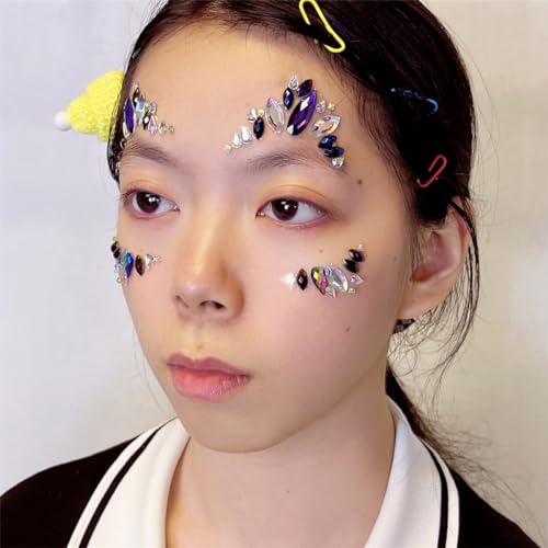Topz Purple Face Gems Stickers - Festival Halloween Jewels