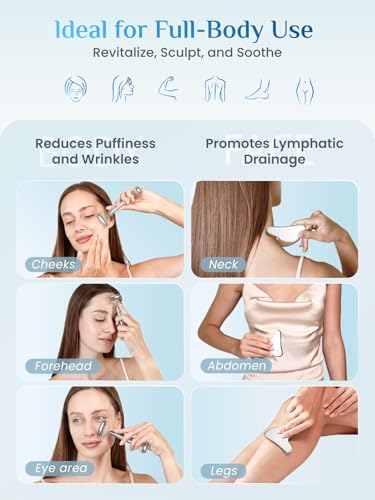 Rena Chris Stainless Steel Gua Sha & Face Roller Set