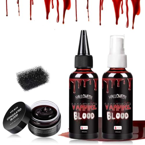 Halloween Fake Blood Kit - Spray, Gel & Coagulated for SFX Makeup