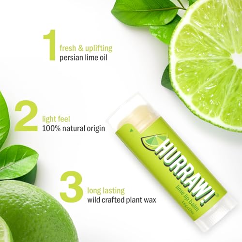 Hurraw! Lime Lip Balm, 2 Pack: Organic, Certified Vegan, Cruelty and Gluten Free. Non-GMO, 100% Natural Ingredients. Bee, Shea, Soy and Palm Free. Made in USA