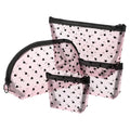 VOCOSTE 4pcs Heart Shape Print Mesh Makeup Bag, Makeup Bag Clear, Mesh Bags with Zipper, Clear Makeup Pouch Mesh Bags, Make Up Bags for Women, Pink