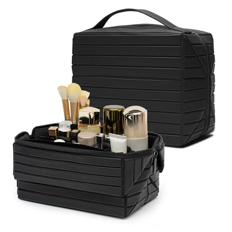 Minoisome Large Capacity Travel Makeup Bag with Adjustable Dividers