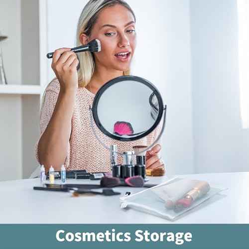 OZY 10 Pieces Nylon Zipper Mesh Pouch,Cosmetic Bags,Zipper Bags for Organizing Storage,Puzzle, Board Games,Multipurpose Travel Bags and Office Supplies (White)