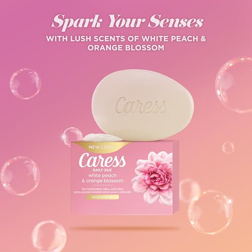 Caress Beauty Bar Soap For Silky, Soft Skin Daily Silk With Silk Extract and Floral Oil Essence 3.75 oz 2 Bars (Pack of 2)