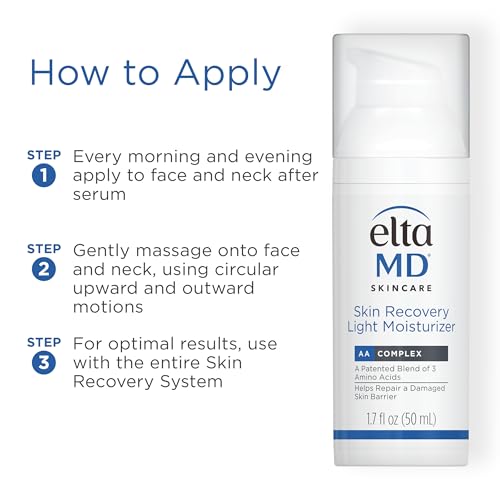 EltaMD Skin Recovery Light Face Moisturizer for Dry Skin, Oil Free Moisturizer for Face and Acne Prone Skin Care, 1.7 oz Pump