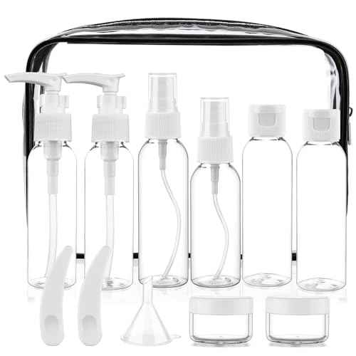 Cosywell Travel Size Bottles for Toiletries 13 Pack 2oz TSA Approved Toiletry Bottles Leak Proof Travel Kit for Women Shampoo Lotion Skincare Cosmetic Container Travel Essentials(White)