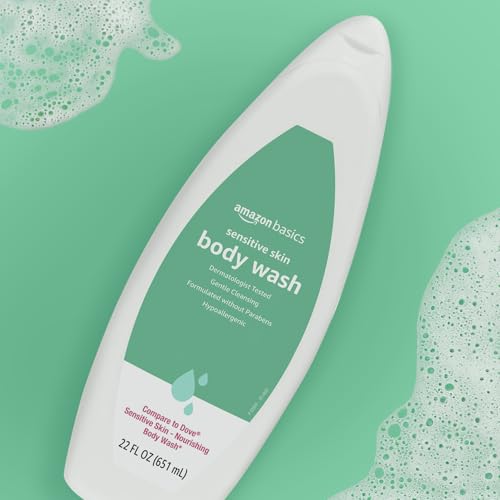 Amazon Basics Hypoallergenic Body Wash for Sensitive Skin, Creamy