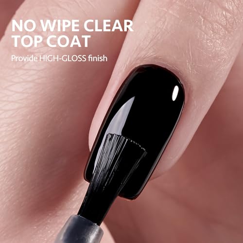 GAOY Clear Builder Base & Glassy Top Coat Set 16ml UV Gel Nail Polish