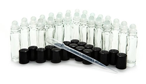 Vivaplex 24-Pack 10ml Clear Glass Roll-On Bottles