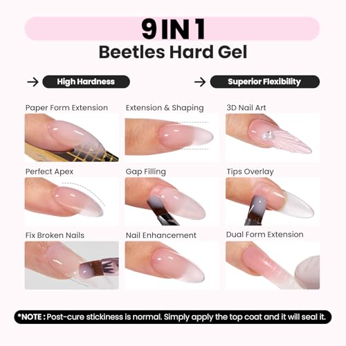 Beetles HEMA-Free Hard Gel for Nails 60g Clear Builder & Flat Brush