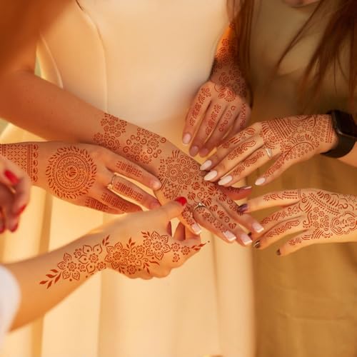 Henna Tattoo Stencil Kit - 12 Sheets Indian Designs