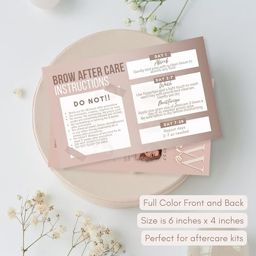 PMU Eyebrow Aftercare Instruction Cards - 35 Pack