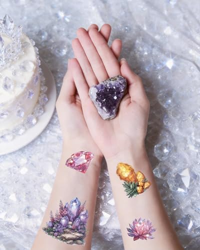 Crystal Temporary Tattoos - 244 Gems Diamond Party Decorations